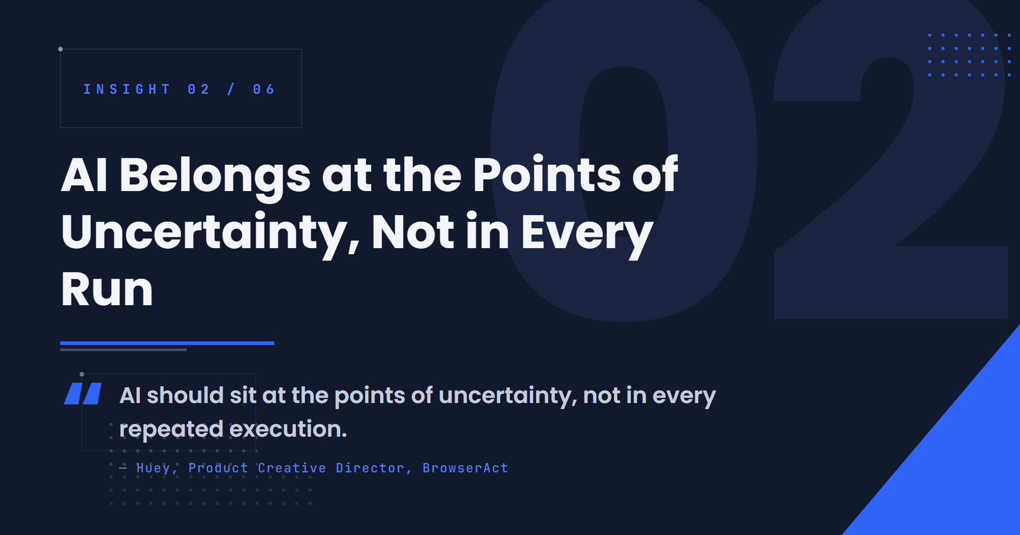 AI Belongs at the Points of Uncertainty, Not in Every Run