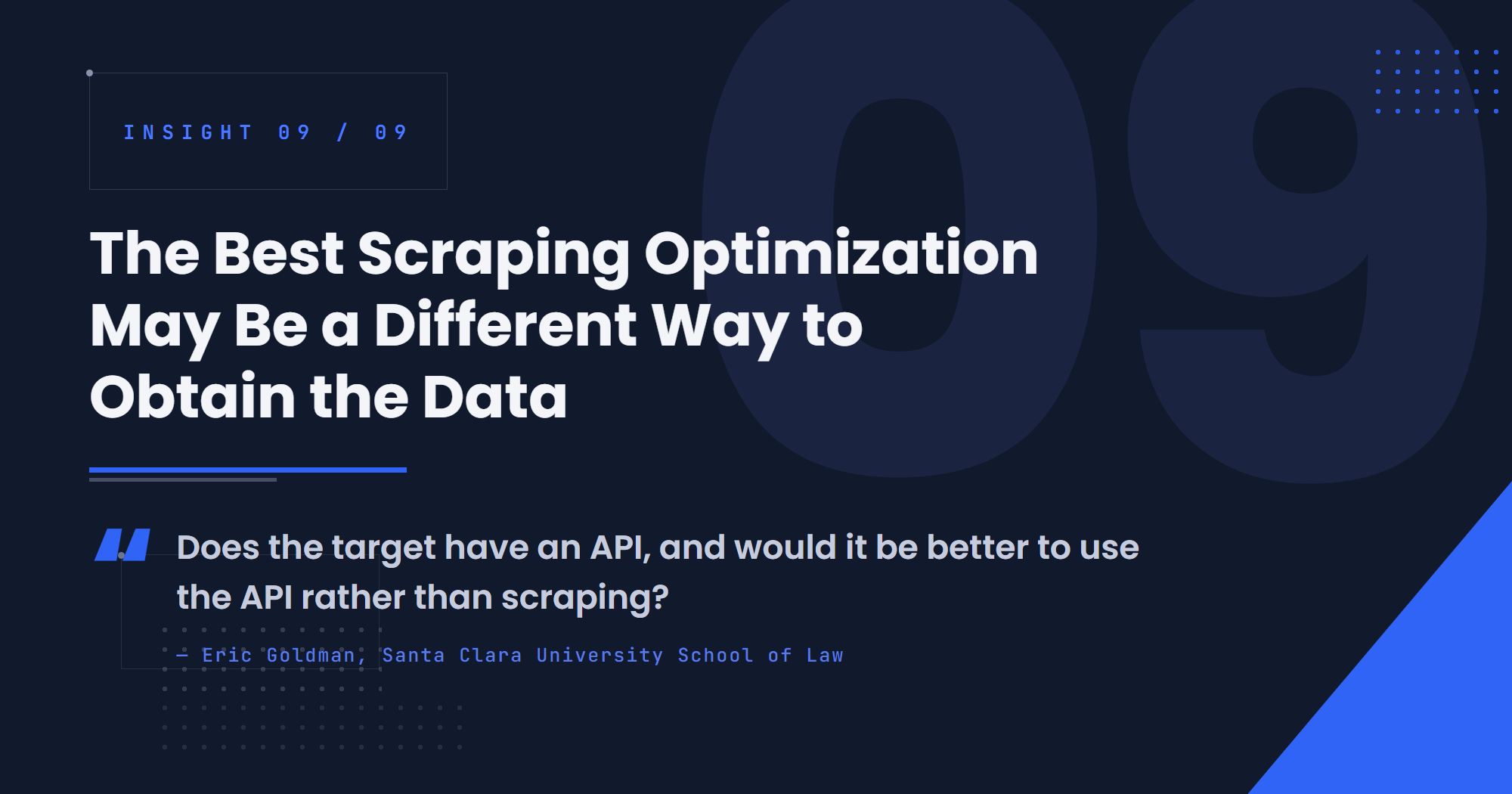 The Best Scraping Optimization May Be a Different Way to Obtain the Data