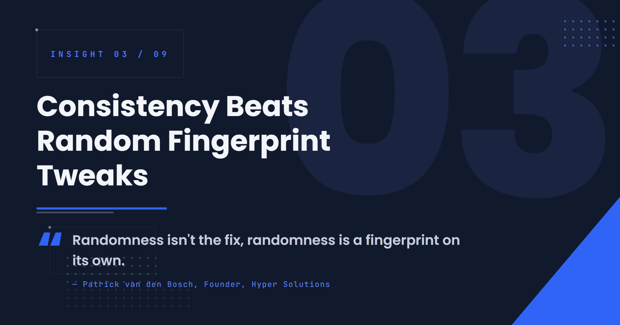 Consistency Beats Random Fingerprint Tweaks