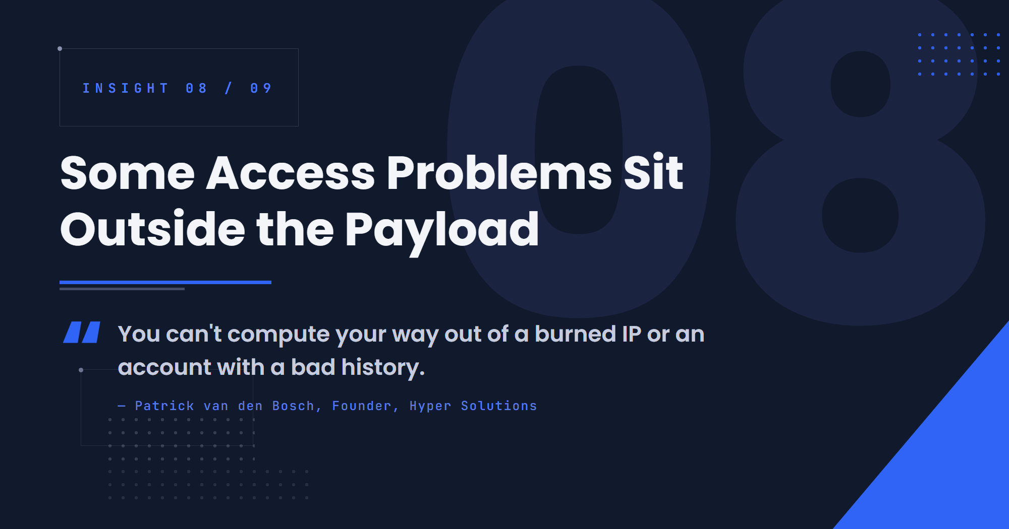 Some Access Problems Sit Outside the Payload