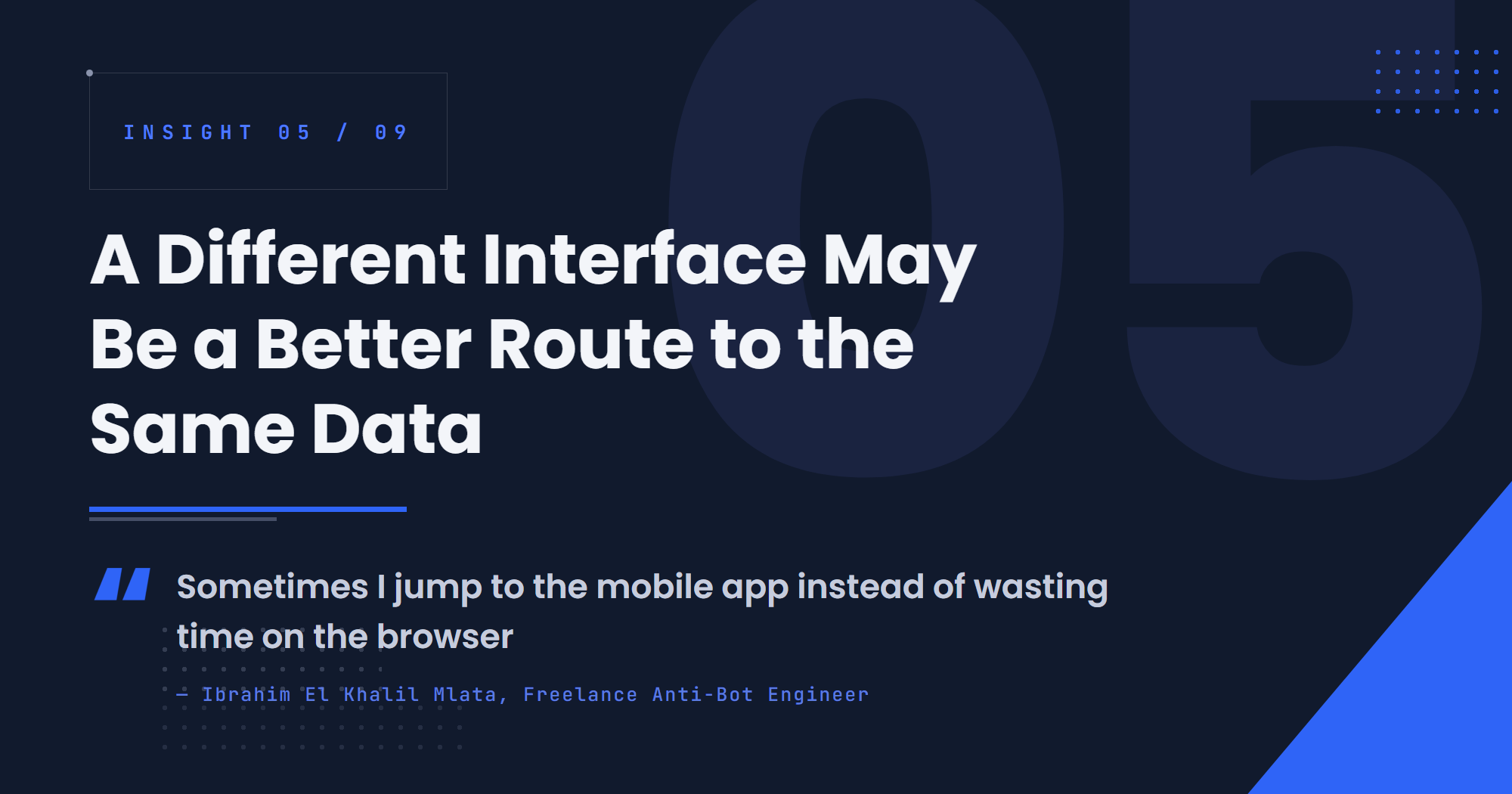 A Different Interface May Be a Better Route to the Same Data