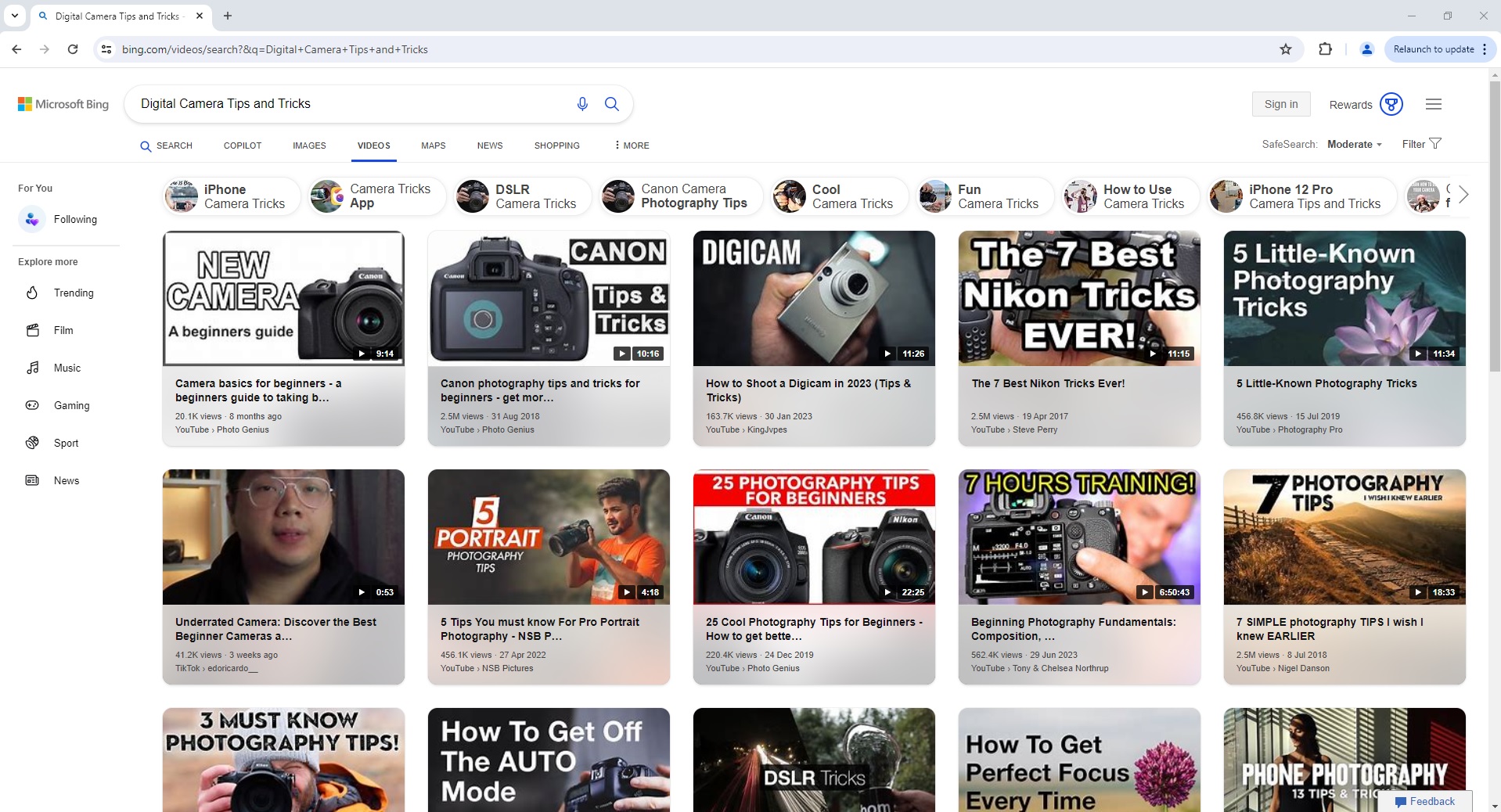 ScrapeOps Parser API - Bing Video Search Page