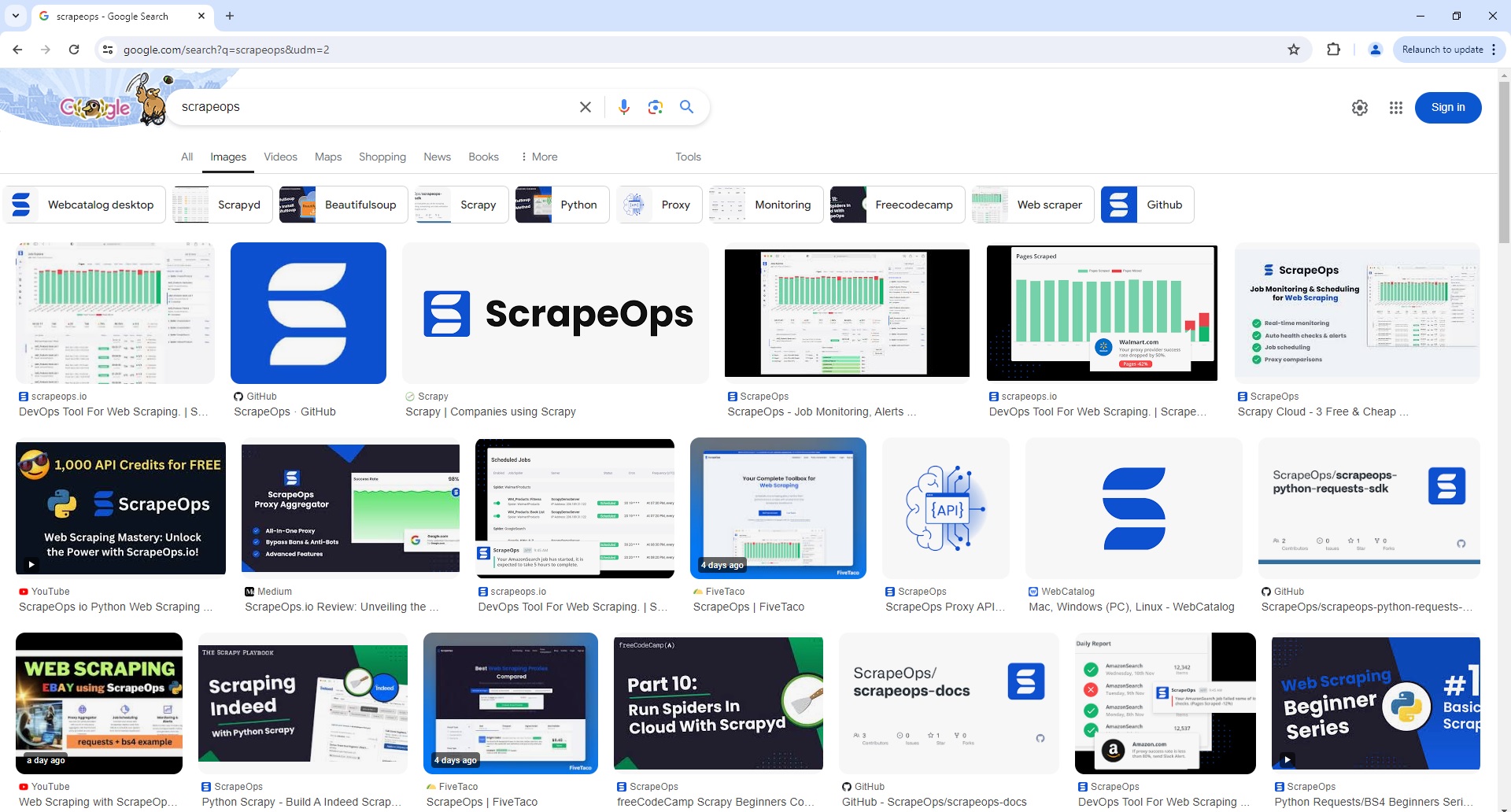 ScrapeOps Parser API - Google Image Search Page