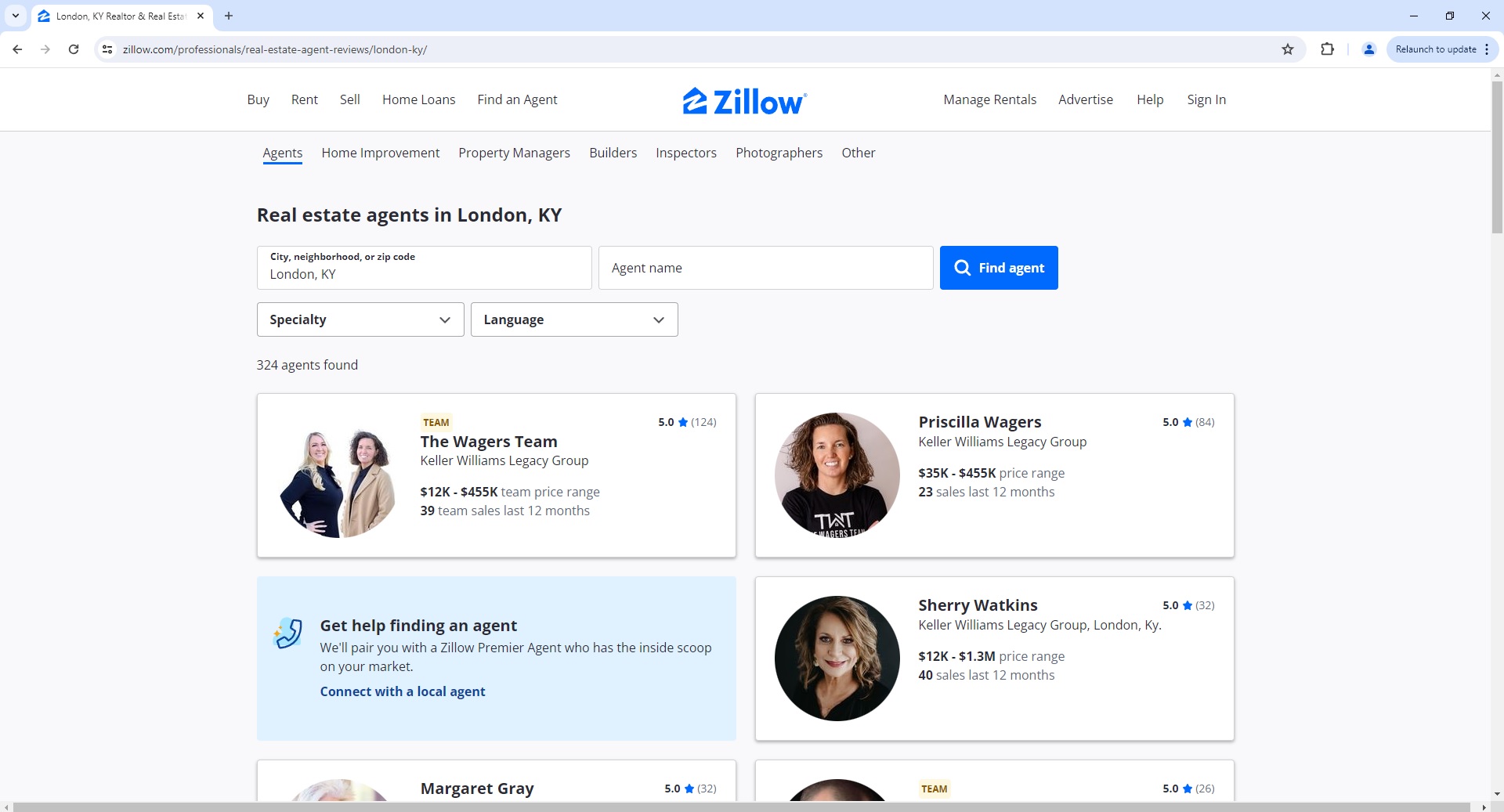 ScrapeOps Parser API - Zillow Agent Search Page