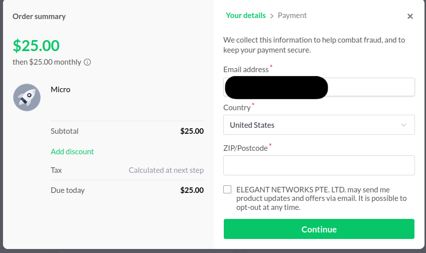 anyIP Credit Card payment