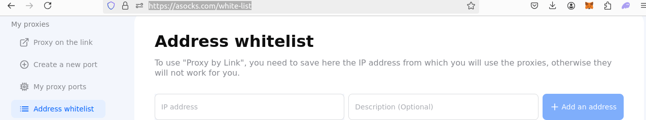 Address Whitelist