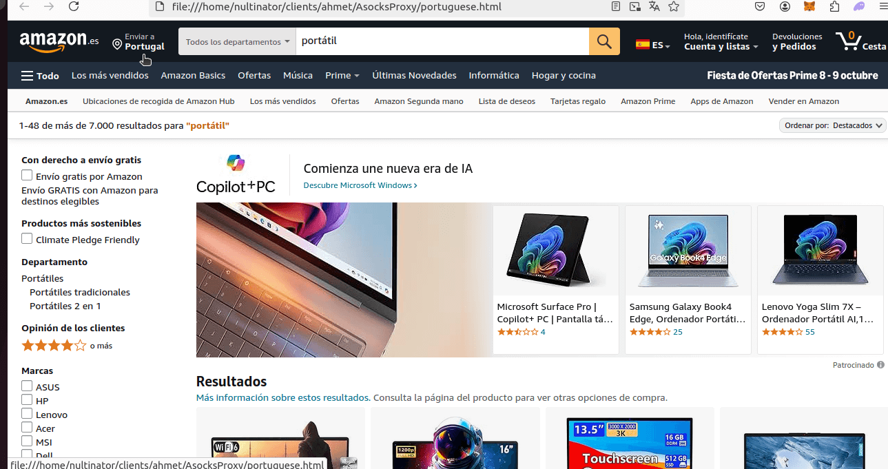 Amazon.es Porguguese