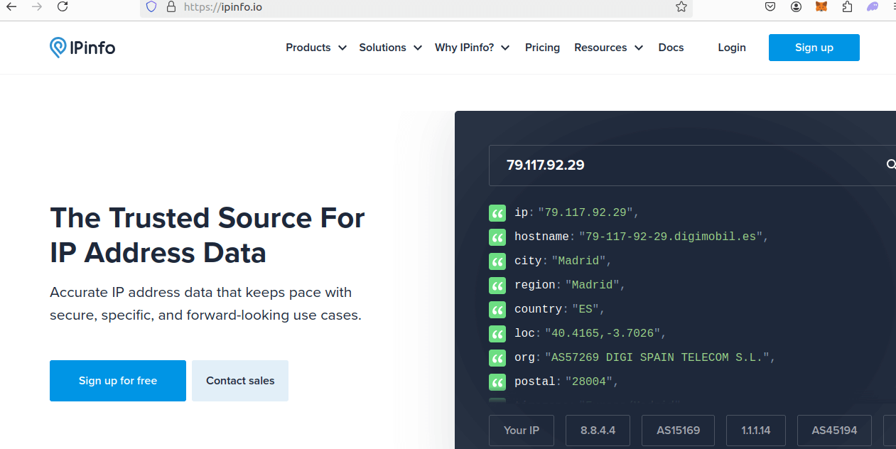 IP Info Homepage