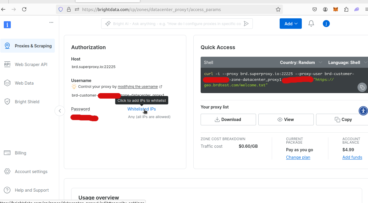 BrightData Whitelist IPs