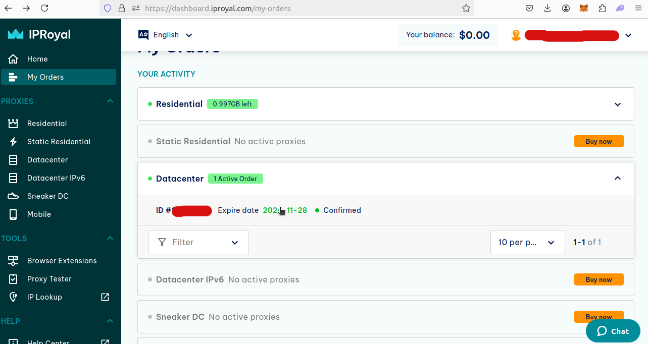IPRoyal Orders
