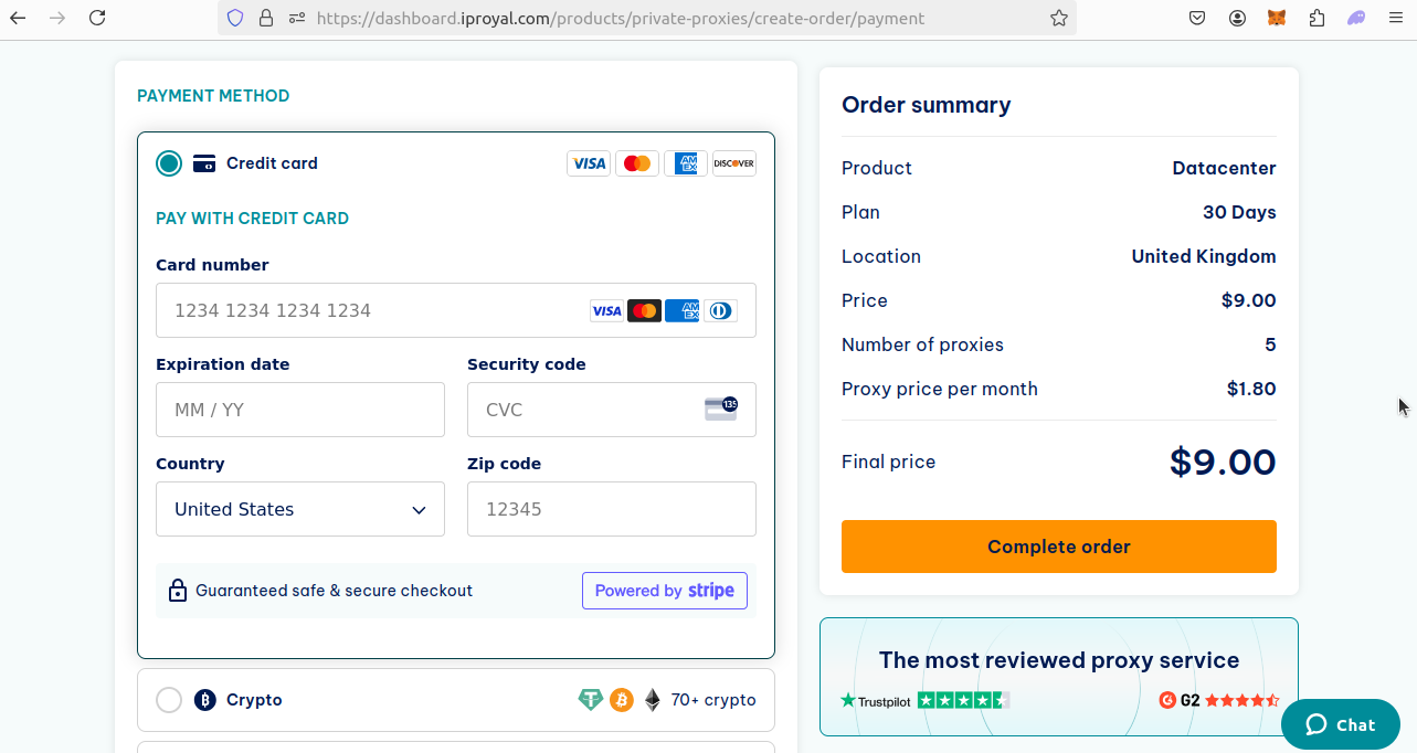 IPRoyal Checkout