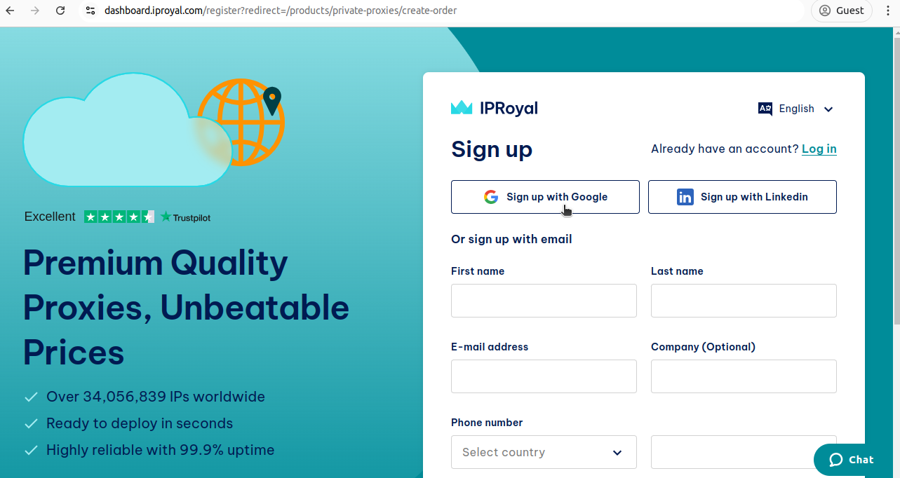 IPRoyal Signup