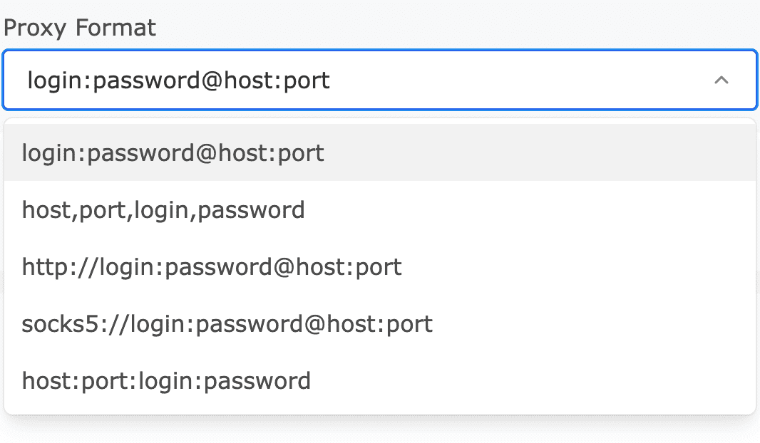 Proxy Format