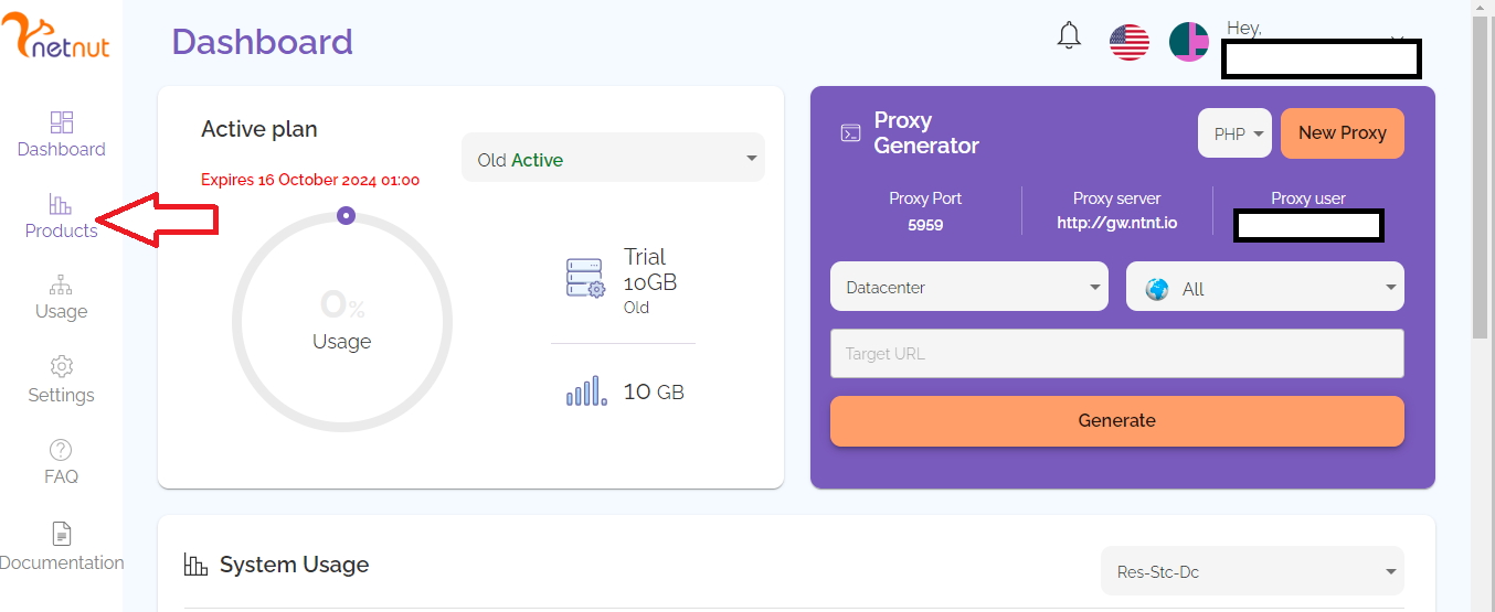 NetNut Dashboard