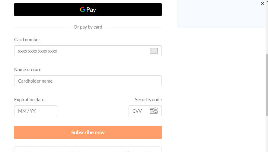 Subscription Page