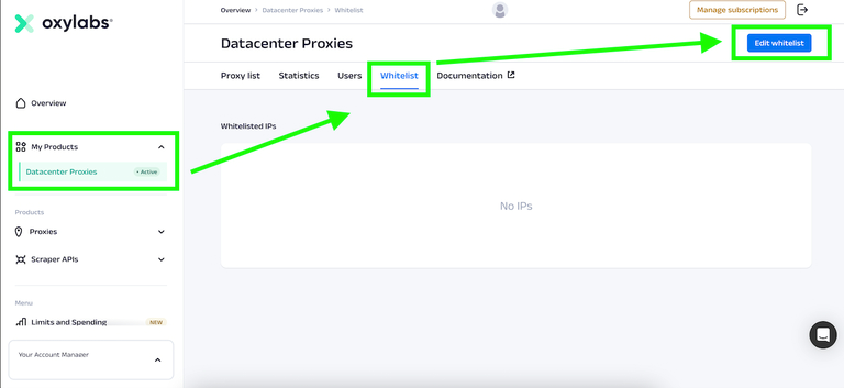 Oxylabs Whitelist IPs