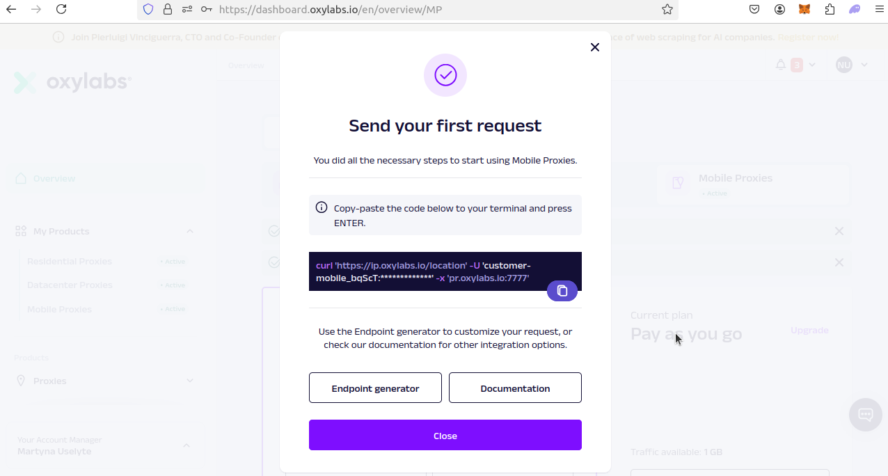 Oxylabs Send Request