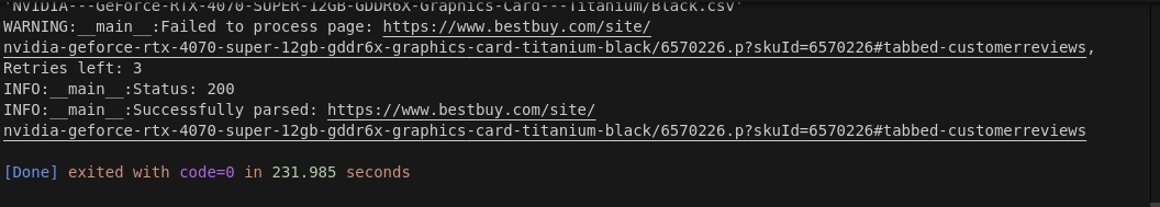 Scraper Performance Terminal
