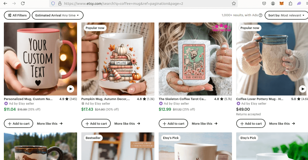 Etsy Coffee Mug Search Results