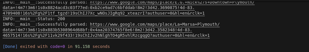 Scraper Results Terminal
