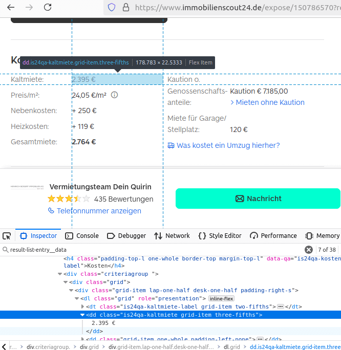 Listing Page HTML Inspection