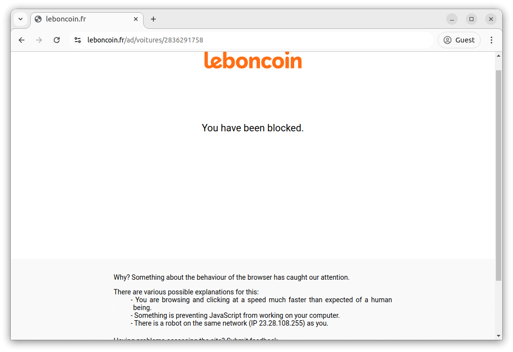 Lebencoin Blocked Page