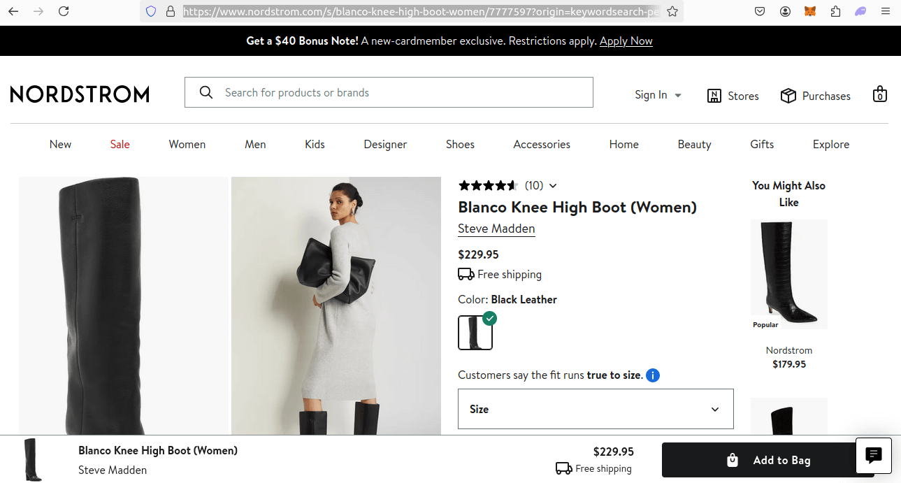 Nordstrom Product Page