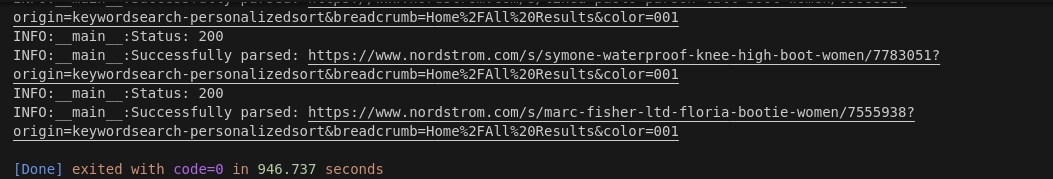 Scraper Performance Results Terminal