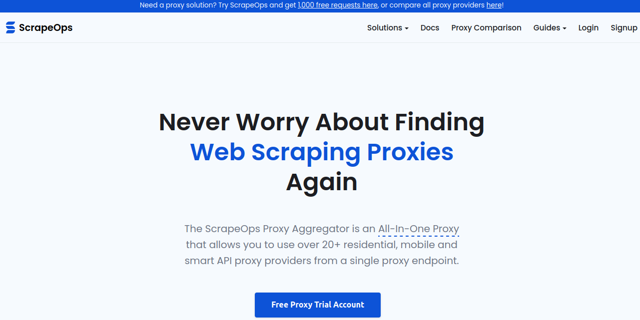 ScrapeOps Homepage