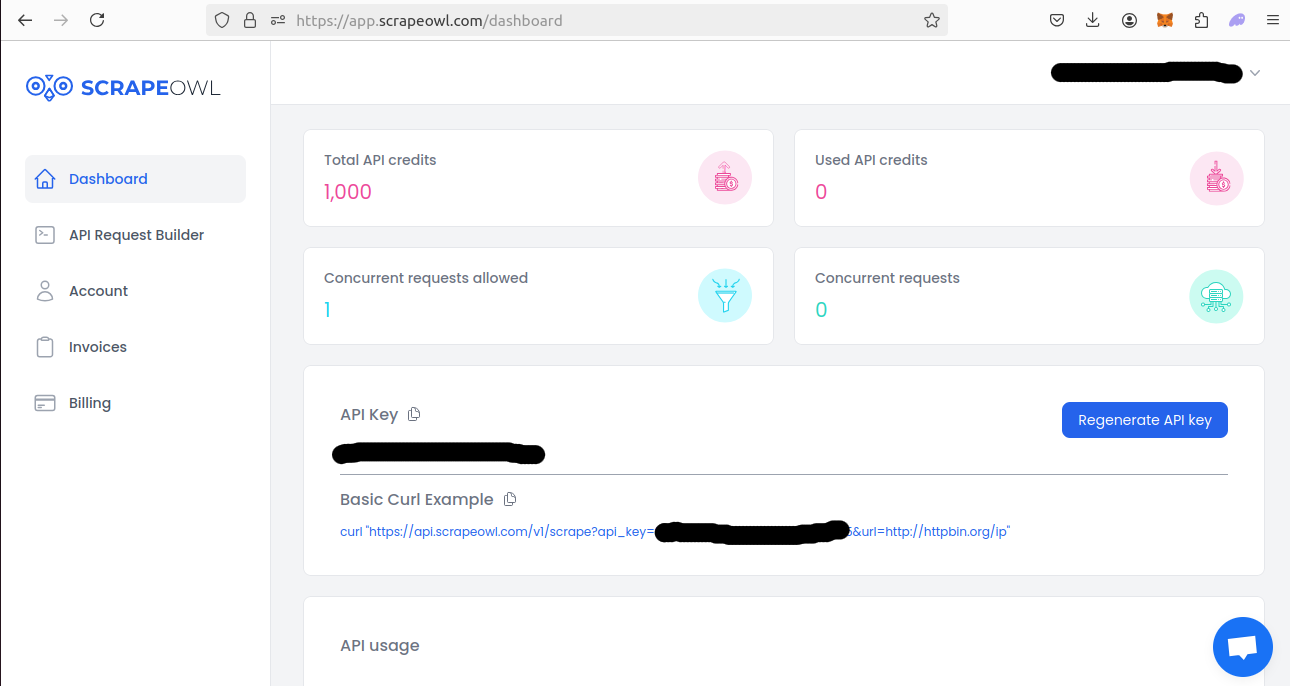 Scrapeowl Dashboard