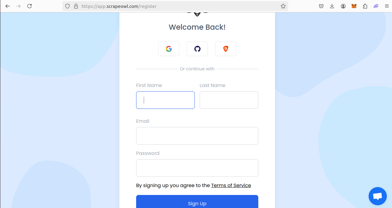 Register Scrapeowl