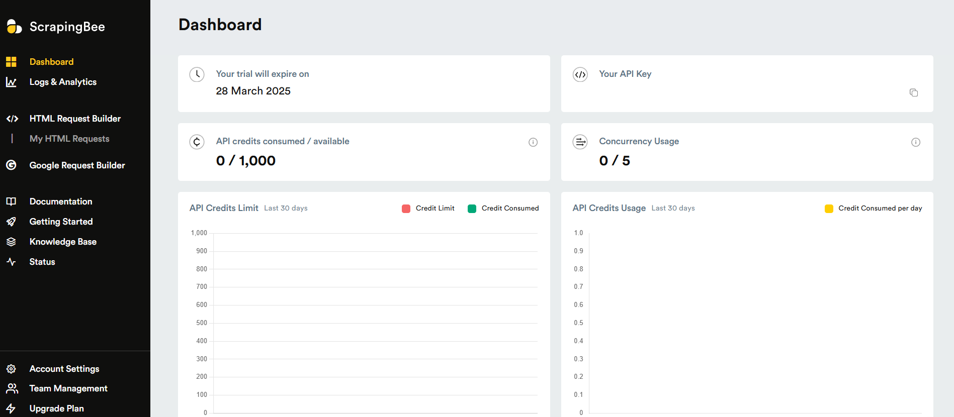 ScrapingBee Dashboard