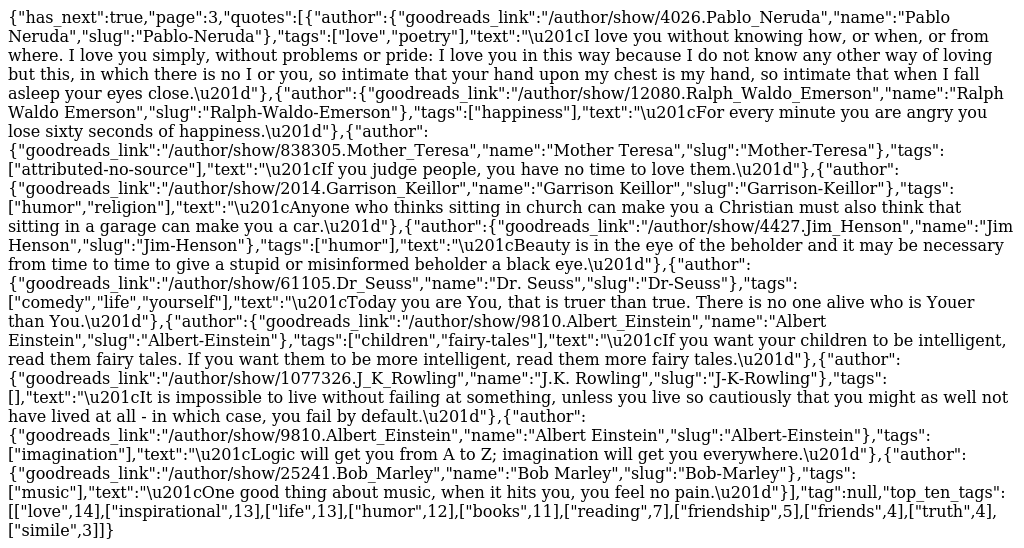 Requests Quotes to Scrape Second Scroll