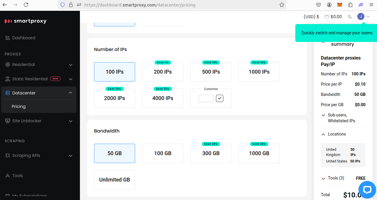 Smartproxy Pricing IPs