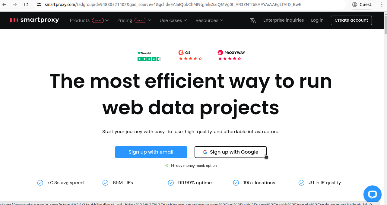 Smartproxy Homepage