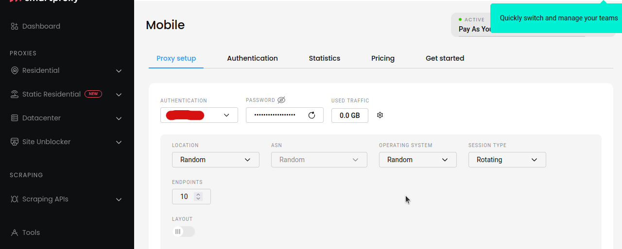 Smartproxy Proxy Configuration