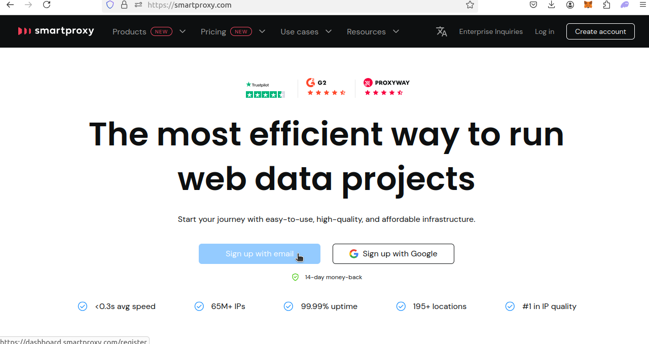 Smartproxy Homepage
