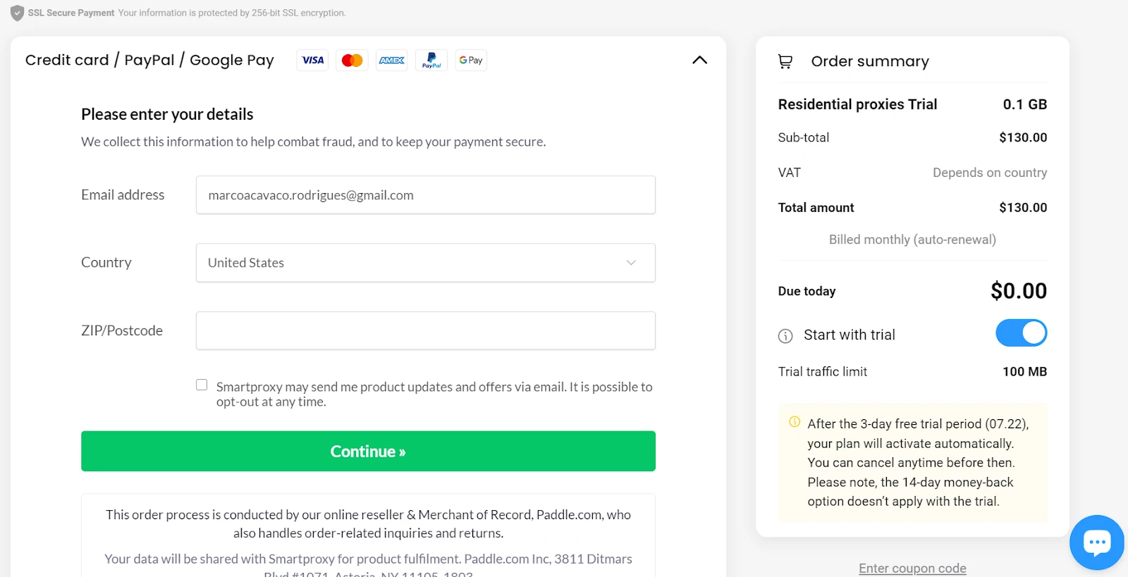 Smartproxy Checkout