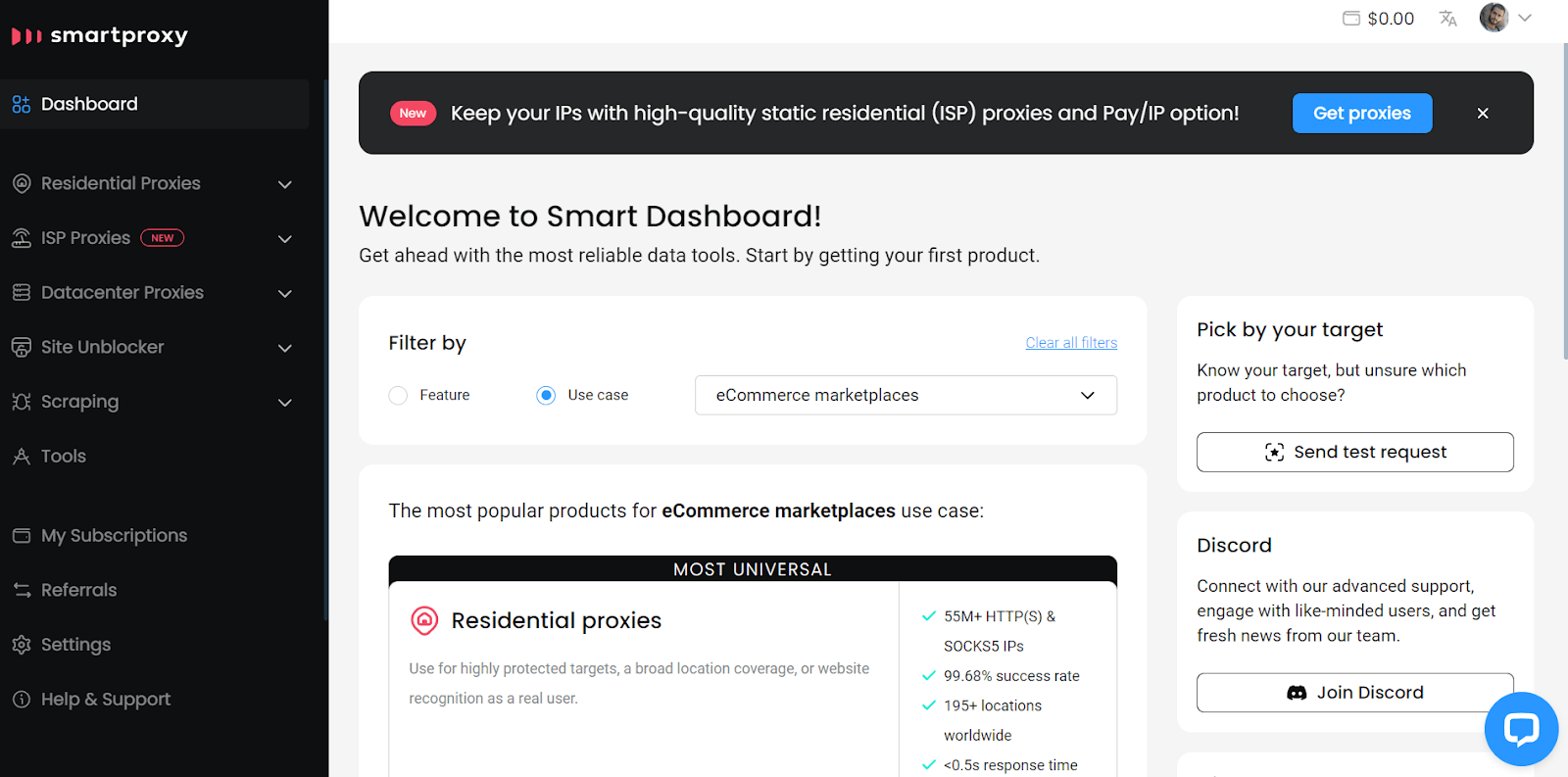 Smartproxy Dashboard