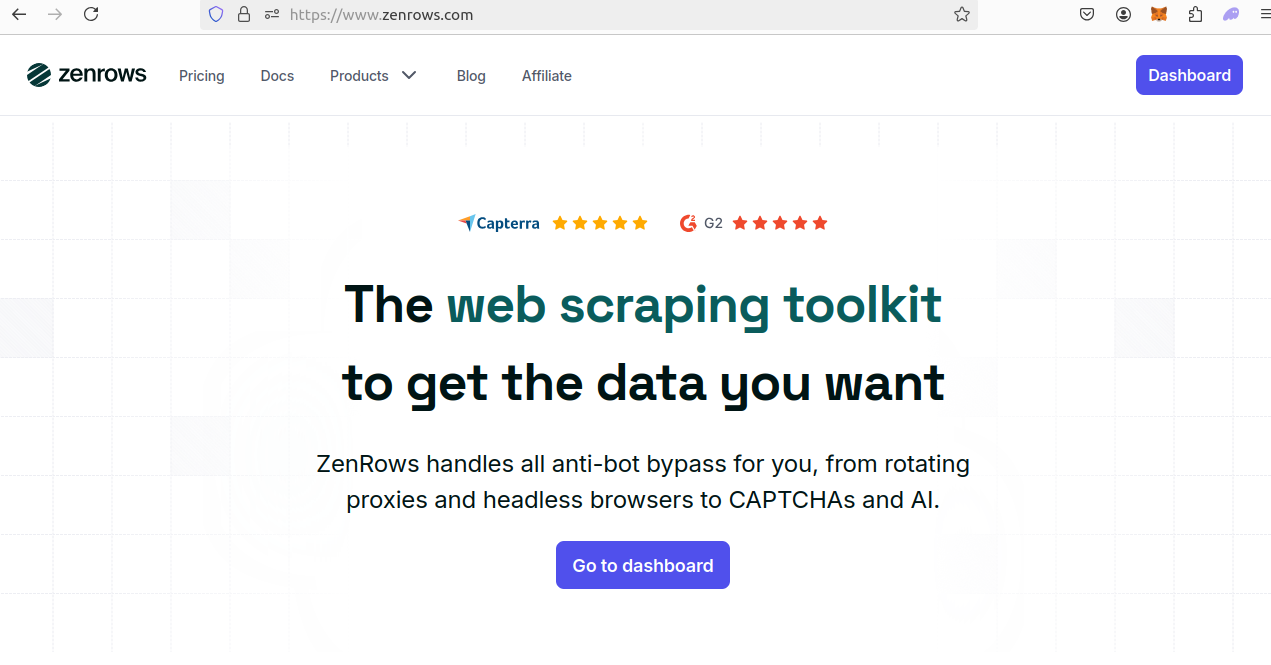 Zenrows Homepage