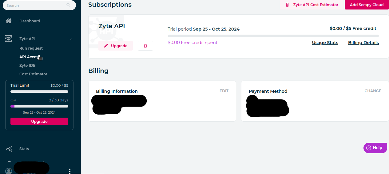 Zyte API Access
