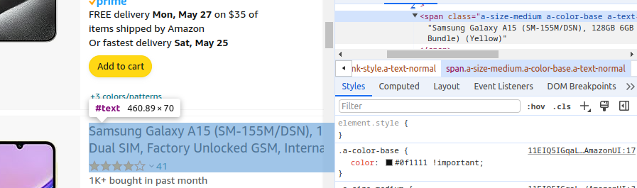 Inspect Results Amazon Search Results