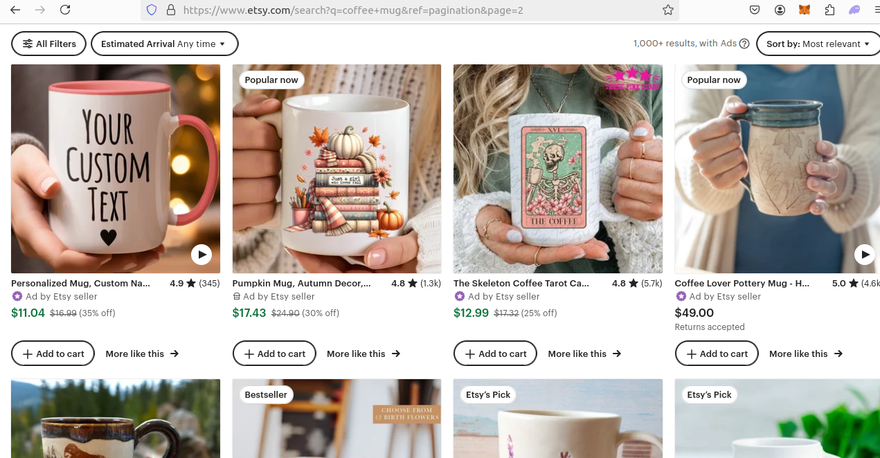 Etsy Search Results