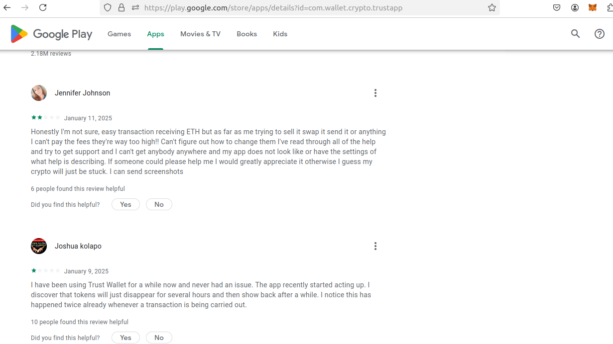 Google Play App Page