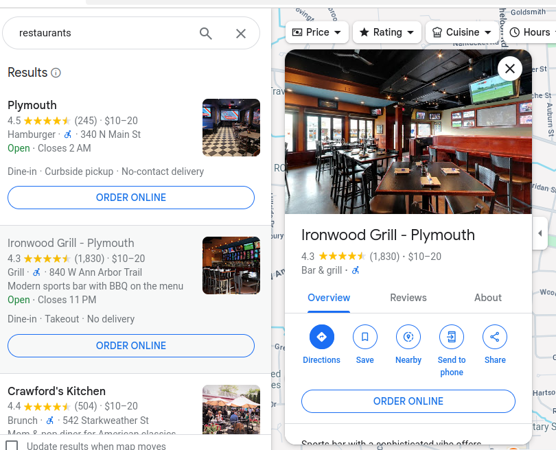 Google Maps: Business Page